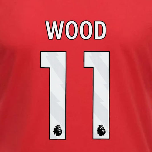 2023 2024 OFFICIAL NOTTINGHAM WOOD 11 WHITE HOME PLAYER SIZE NAMESET