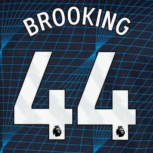 2023 2024 OFFICIAL CHELSEA BROOKING 44 WHITE AWAY PLAYER SIZE NAMESET