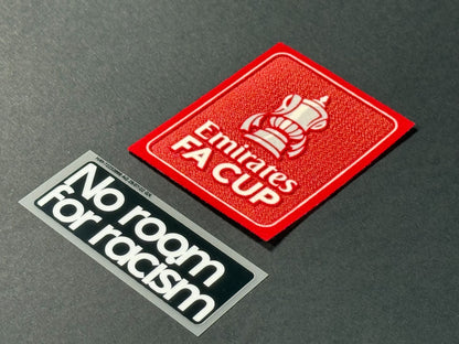 2024 2025 OFFICIAL SPORTING ID EMIRATES FA CUP + NO ROOM FOR RACISM PATCH SET