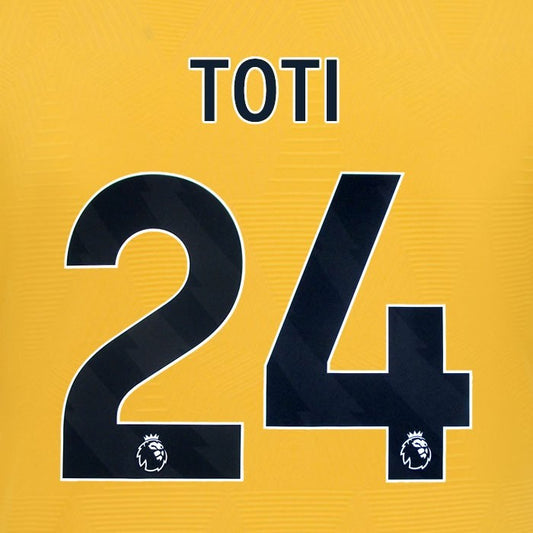 2024 2025 WOLVES HOME BLACK TOTI 24 OFFICIAL PLAYER SIZE NAMESET
