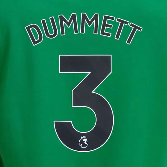 2023 2024 NEWCASTLE DUMMETT 3 OFFICIAL BLACK AWAY PLAYER SIZE NAME SET