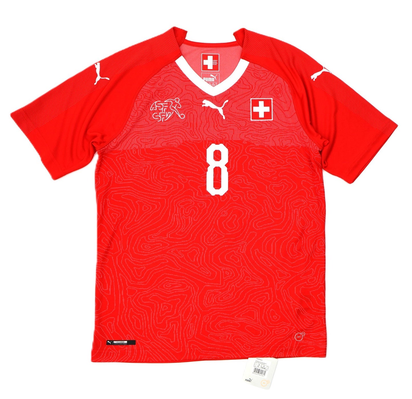 BNWT PUMA 2018 SWITZERLAND HOME SHIRT FREULER 8 MEN'S SMALL