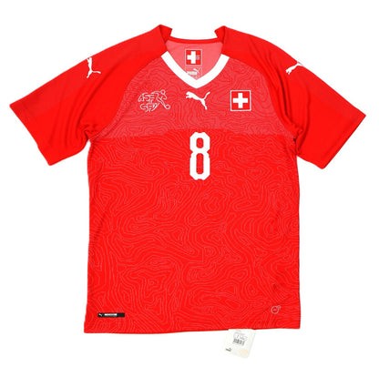 BNWT PUMA 2018 SWITZERLAND HOME SHIRT FREULER 8 MEN'S SMALL