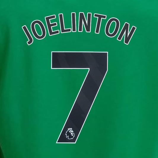 2023 2024 NEWCASTLE JOELINTON 7 OFFICIAL BLACK AWAY PLAYER SIZE NAME SET