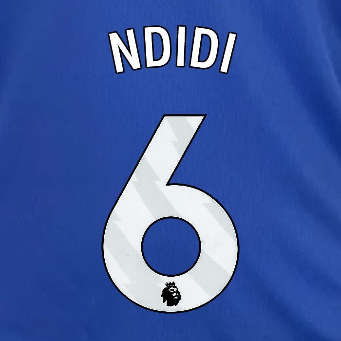 2024 2025 OFFICIAL LEICESTER CITY NDIDI 6 WHITE HOME PLAYER SIZE NAME SET
