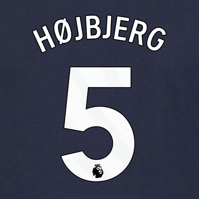 SPURS 2023 2024 HOJBJERG 5 AVERY DENNISON WHITE AWAY PLAYER SIZE NAME SET