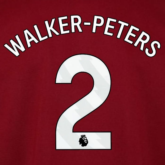 2025 2026 WEST HAM WALKER PETERS 2 OFFICIAL WHITE HOME PLAYER SIZE NAMESET