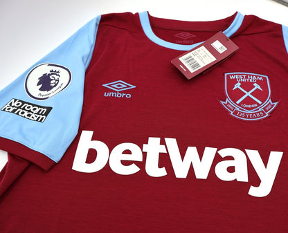 BNWT 2020 2021 UMBRO WEST HAM HOME SHIRT RICE 41 + PATCHES