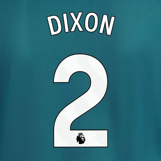 2023 2024 ARSENAL DIXON 2 WHITE 3RD OFFICIAL PLAYER SIZE NAME SET