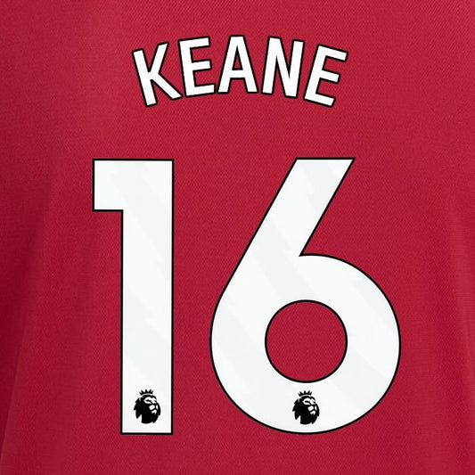 2023 2024 MANCHESTER UNITED KEANE 16 HOME WHITE PLAYER SIZE NAMESET
