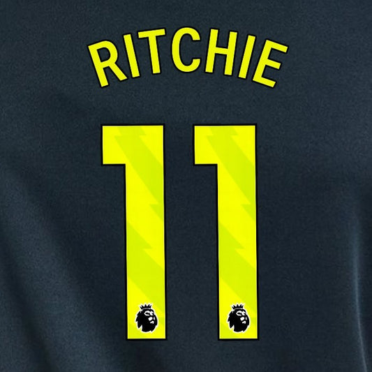 2023 2024 NEWCASTLE RITCHIE 11 OFFICIAL YELLOW 3rd PLAYER SIZE NAME SET
