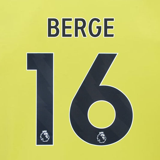 2023 2024 BURNLEY BERGE 16 OFFICIAL BLACK AWAY PLAYER SIZE NAMESET