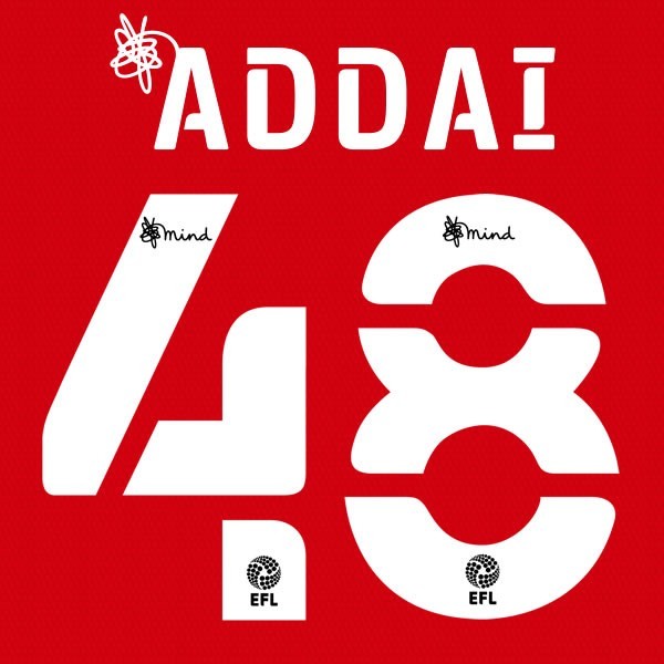 BARNSLEY 2020 2021 OFFICIAL ADDAI 48 HOME PLAYER SIZE NAME SET