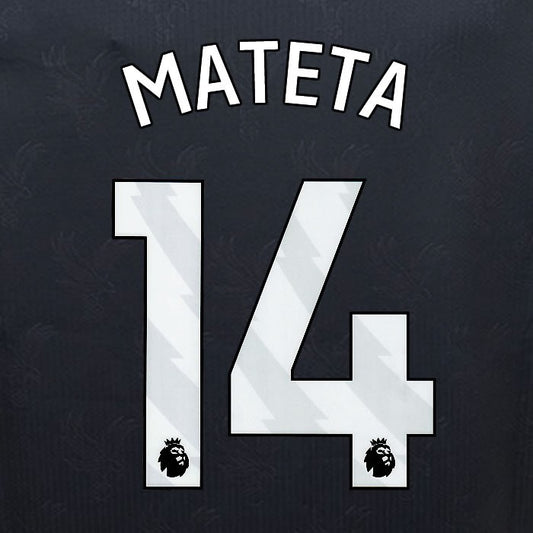 2024 2025 OFFICIAL CRYSTAL PALACE MATETA 14 WHITE 3RD PLAYER SIZE NAMESET