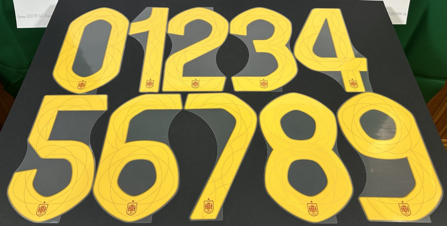 2024 2025 OFFICIAL AVERY DENNISON SPAIN HOME YELLOW BACK OF SHIRT NUMBERS 265mm