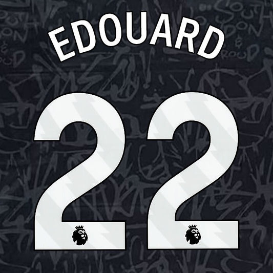 2023 2024 OFFICIAL CRYSTAL PALACE EDOUARD 22 WHITE 3RD PLAYER SIZE NAMESET