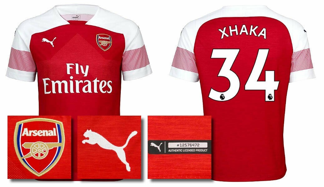 BRAND NEW PUMA ARSENAL HOME  2018 - 2019 XHAKA 34 SHIRT