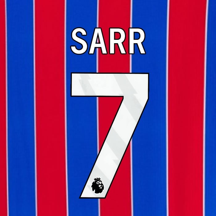 2025 2026 OFFICIAL CRYSTAL PALACE SARR 7 WHITE HOME PLAYER SIZE NAMESET
