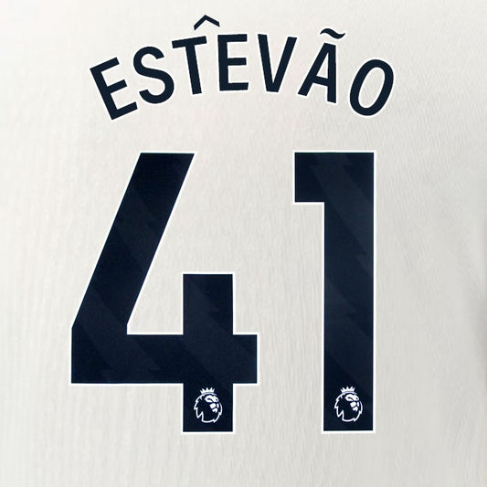 2025 2026 OFFICIAL CHELSEA ESTEVAO 41 BLACK AWAY PLAYER SIZE NAMESET