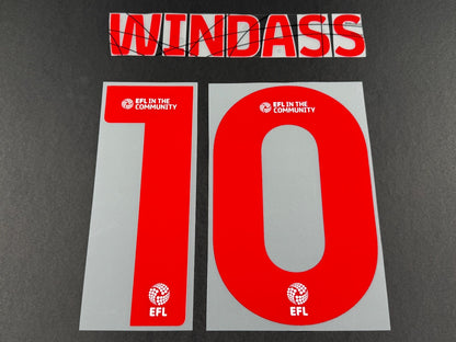 2025 2026 WREXHAM A.F.C WINDASS 10 OFFICIAL RED 3RD PLAYER SIZE NAMESET