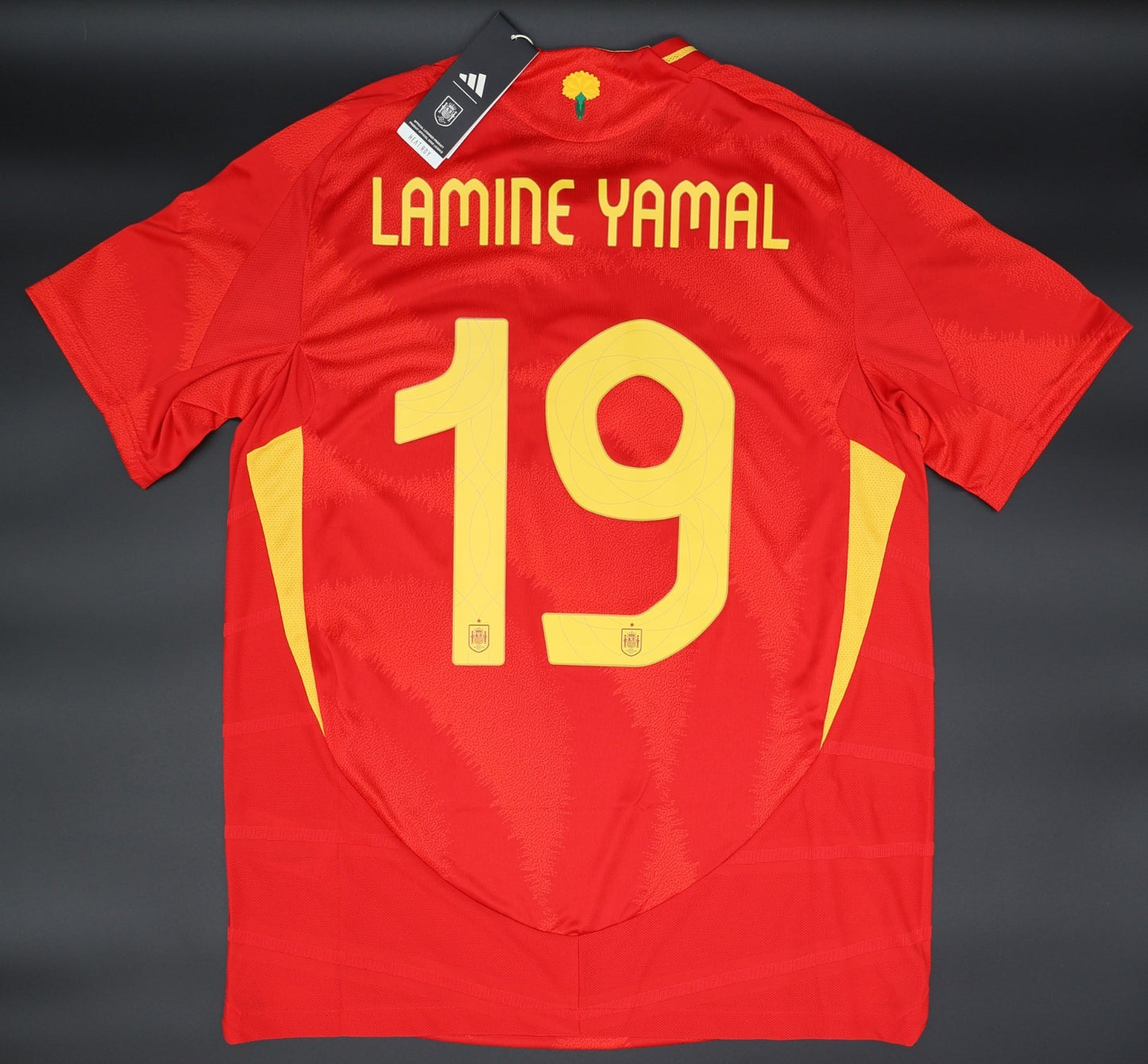 BNWT 2024 EUROS SPAIN ADIDAS AUTHENTIC HOME SHIRT LAMINE YAMAL 19 MEN'S MEDIUM