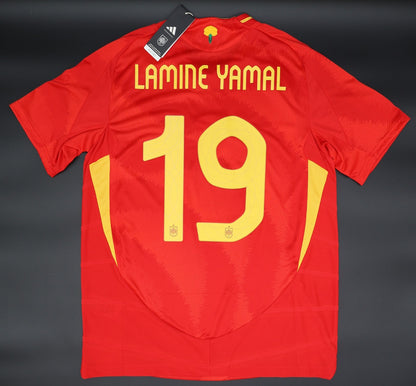 BNWT 2024 EUROS SPAIN ADIDAS AUTHENTIC HOME SHIRT LAMINE YAMAL 19 MEN'S MEDIUM
