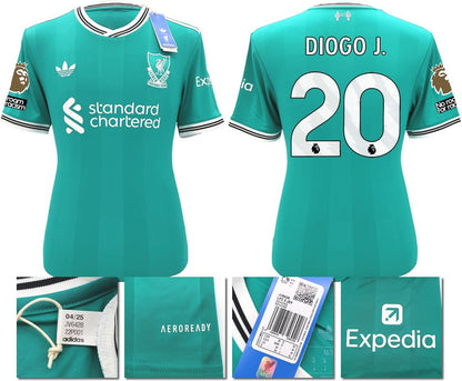 BNWT 2025 2026 LIVERPOOL ADIDAS 3RD SHIRT DIOGO J. 20 + PATCHES MEN'S