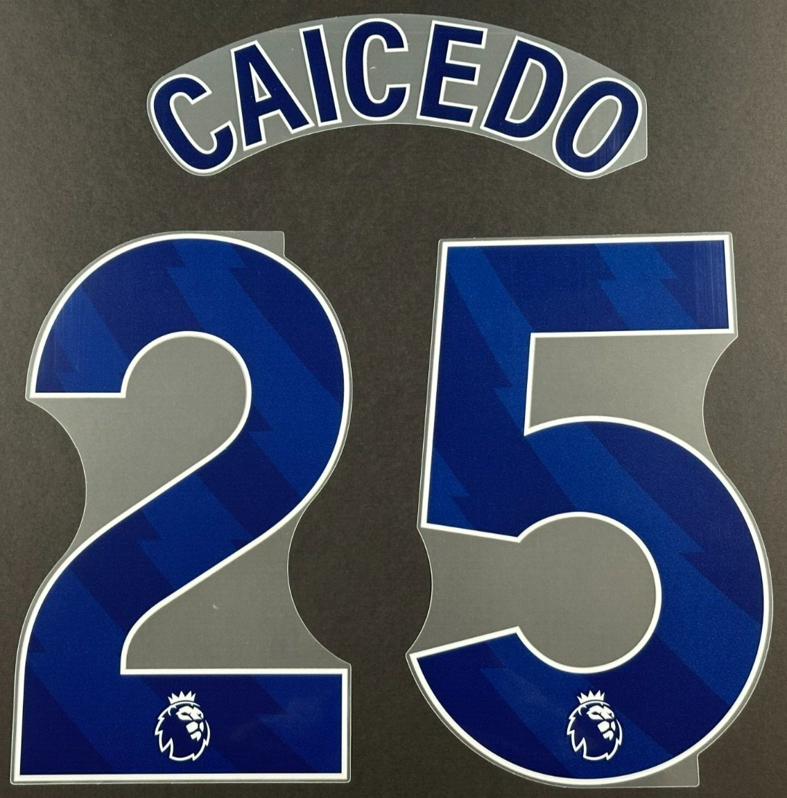2025 2026 OFFICIAL CHELSEA CAICEDO 25 BLUE PLAYER SIZE NAMESET