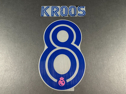 2020 - 2021 AVERY DENNISON REAL MADRID KROOS 8 AWAY PLAYER SIZE NAME SET