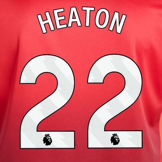 2024 2025 MANCHESTER UNITED HEATON 22 HOME WHITE PLAYER SIZE NAMESET