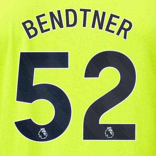 ARSENAL 2023/24 BENDTNER 52 OFFICIAL AVERY DENNISON BLACK PLAYER SIZE NAME SET