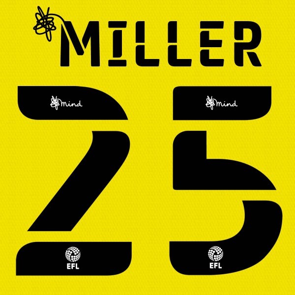 BARNSLEY 2020 2021 OFFICIAL MILLER 25 3RD PLAYER SIZE NAME SET