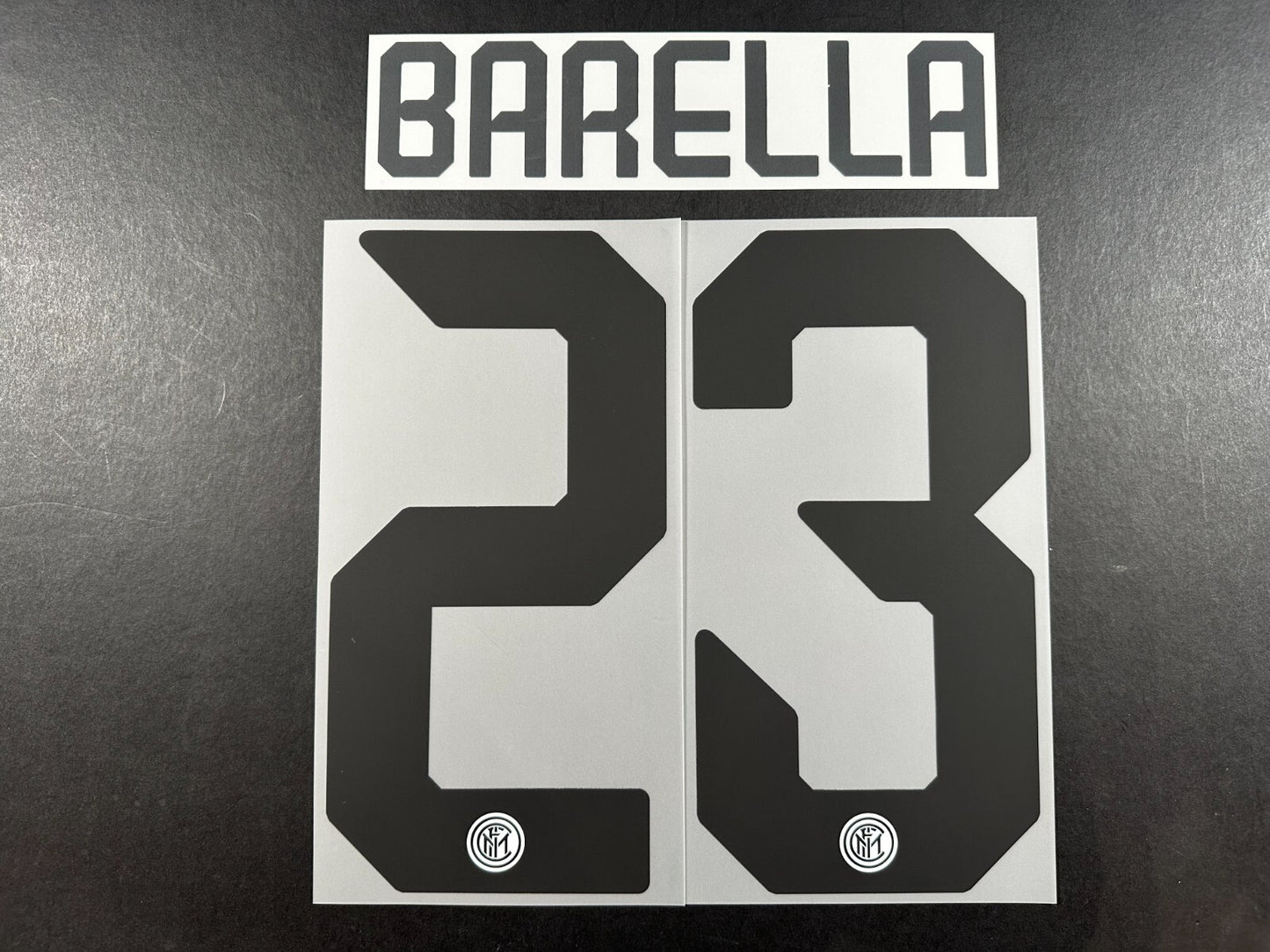 INTER MILAN 2019 2020 BARELLA 23 OFFICIAL AWAY BLACK PLAYER SIZE NAMESET
