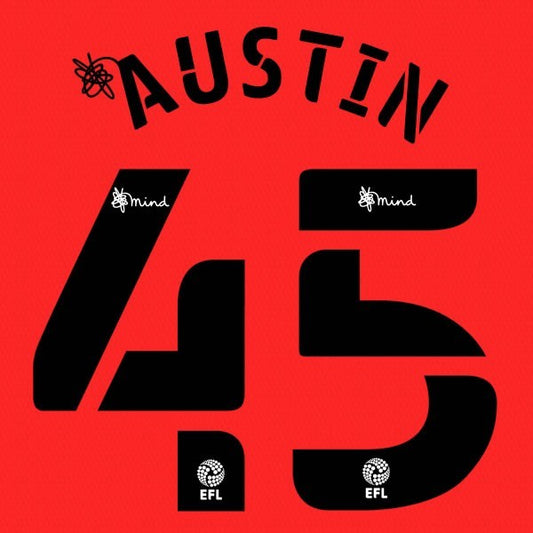 QPR 2020 2021 OFFICIAL AUSTIN 45 AWAY PLAYER SIZE NAME SET