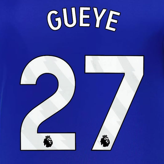 2024 2025 EVERTON GUEYE 27 OFFICIAL WHITE HOME PLAYER SIZE NAMESET