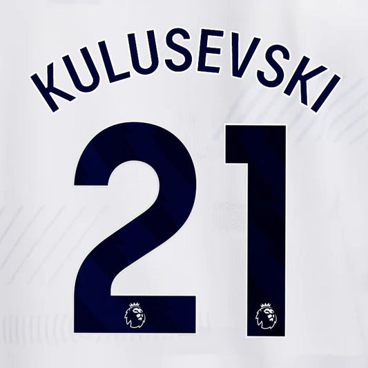 TOTTENHAM 2023/2024 KULUSEVSKI 21 AVERY DENNISON BLUE PLAYER SIZE NAME SET