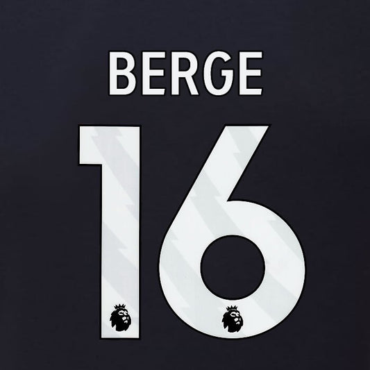 2023 2024 BURNLEY BERGE 16 OFFICIAL WHITE 3RD PLAYER SIZE NAMESET