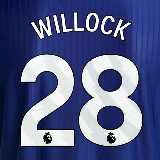 2025 2026 NEWCASTLE WILLOCK 28 OFFICIAL WHITE 3RD PLAYER SIZE NAME SET