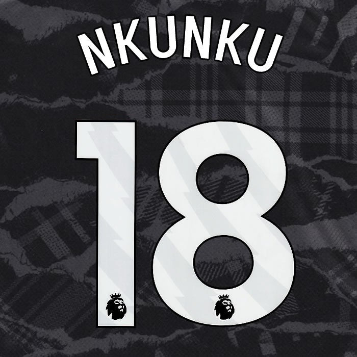 2024 2025 OFFICIAL CHELSEA NKUNKU 18 WHITE 3RD PLAYER SIZE NAMESET