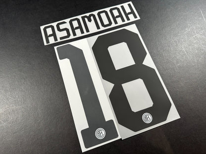 INTER MILAN 2019 2020 ASAMOAH 18 OFFICIAL AWAY BLACK PLAYER SIZE NAMESET