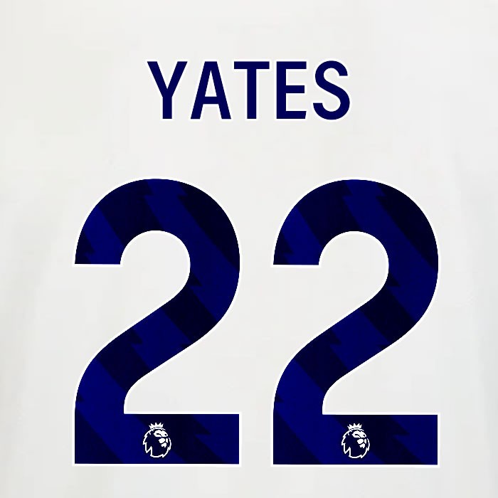 2025 2026 OFFICIAL NOTTINGHAM YATES 22 BLUE AWAY PLAYER SIZE NAMESET