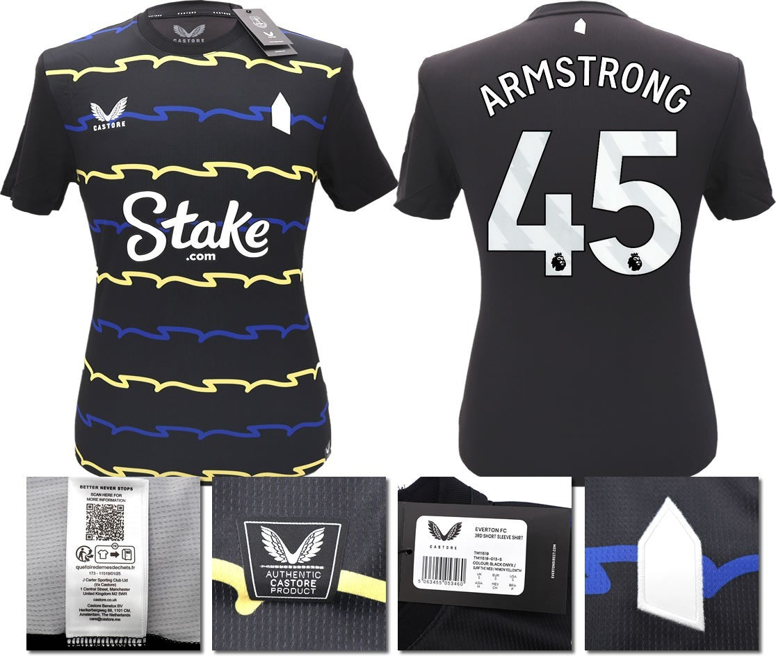 BNWT 2025/2026 EVERTON F.C. CASTORE 3RD SHIRT ARMSTONG 45