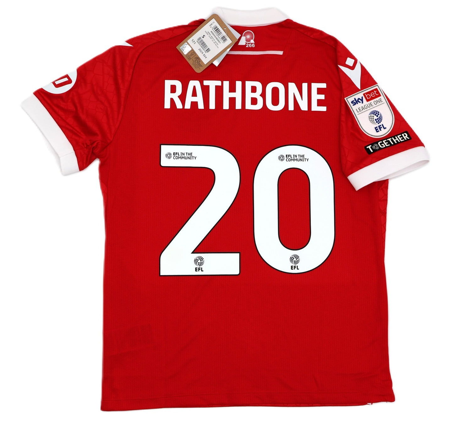 BNWT 2024 2025 WREXHAM A.F.C MACRON HOME SHIRT RATHBONE 20 + PATCHES / SMALL