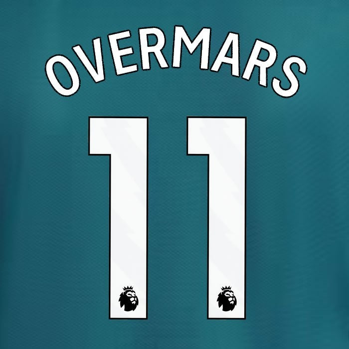 2023 2024 ARSENAL OVERMARS 11 WHITE 3RD OFFICIAL PLAYER SIZE NAME SET