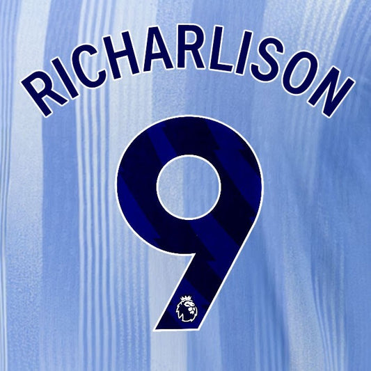 2024 2025 TOTTENHAM RICHARLISON 9 BLUE AWAY PLAYER SIZE NAME SET