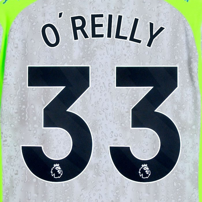 2025 2026 MANCHESTER CITY O REILLY 33 BLACK 3RD PLAYER SIZE NAME SET