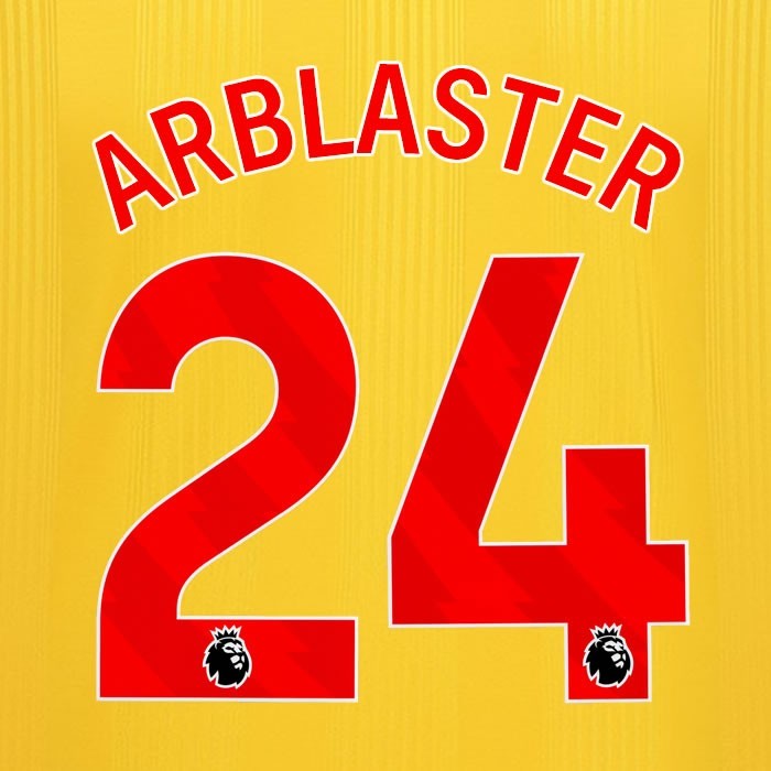 2023 2024 SHEFFIELD UNITED OFFICIAL ARBLASTER 24 RED AWAY PLAYER SIZE NAMESET