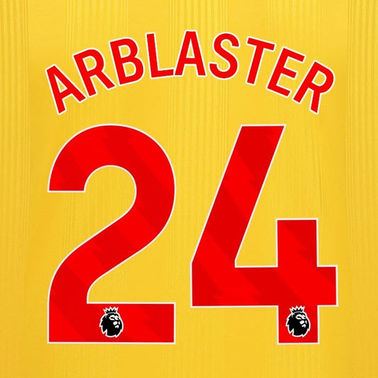 2023 2024 SHEFFIELD UNITED OFFICIAL ARBLASTER 24 RED AWAY PLAYER SIZE NAMESET