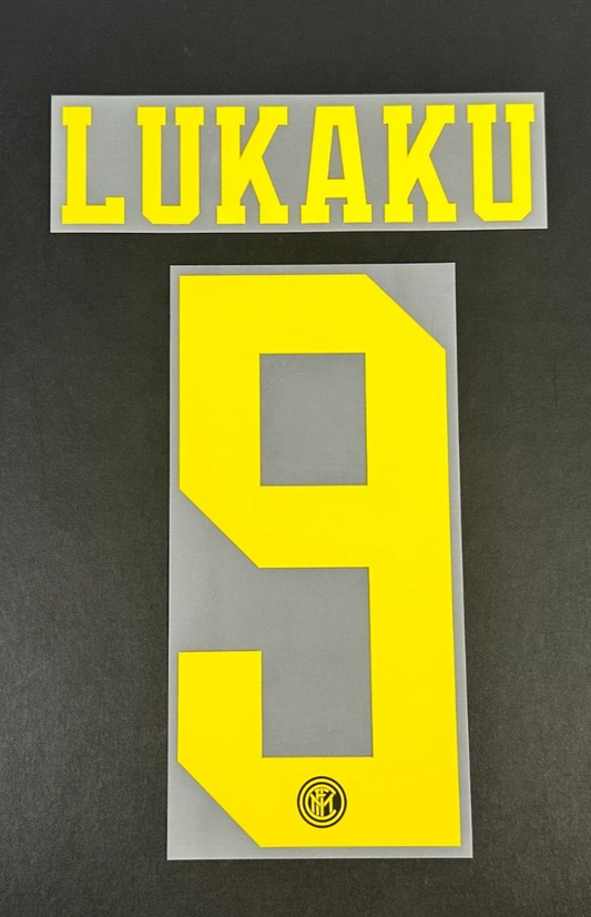 INTER MILAN THIRD 2019 - 2020 OFFICIAL LUKAKU 9 PLAYER SIZE NAMESET