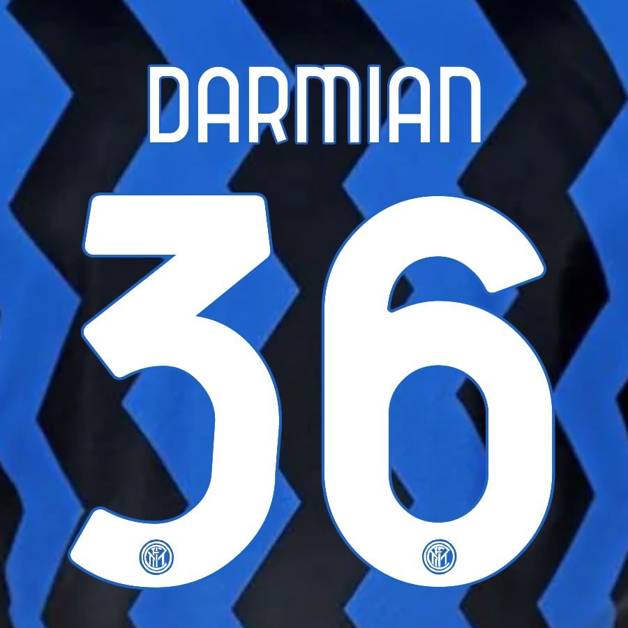 2020 2021 INTER MILAN OFFICIAL HOME DARMIAN 36 PLAYER SIZE NAMESET